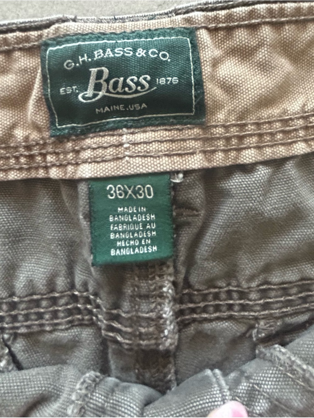 G H Bass & Co Men’s Cargo Pants Taupe Size 36 X 30 - Picture 4 of 5